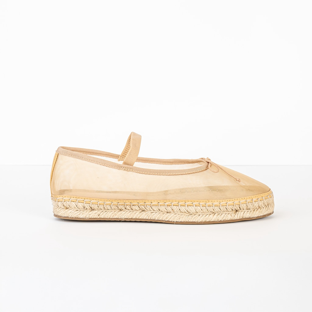 NIB Loeffler Randall Women's Kayla Ballet Flats Espadrilles Caramel Tan - 7.5 M - Picture 3 of 10